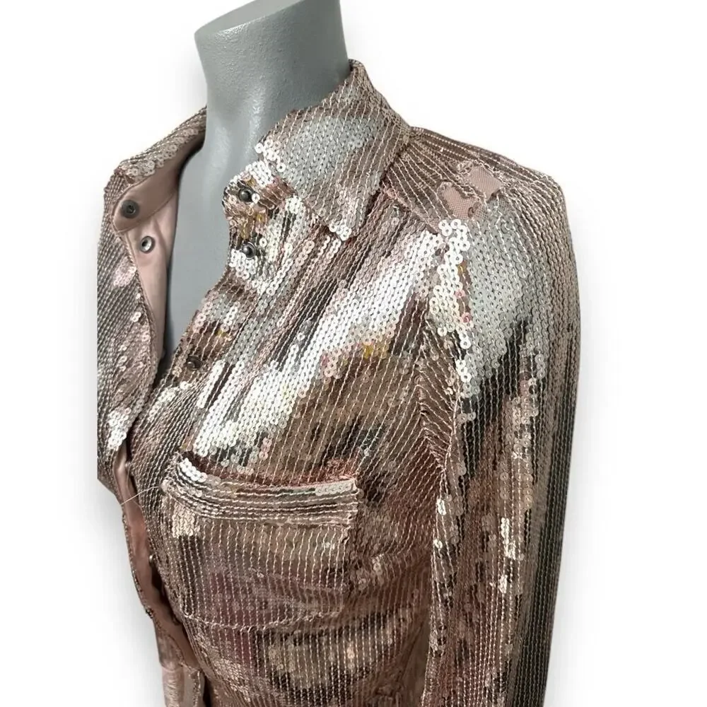 Free People Sophie Sequin Mini Dress in Champagne Size XS